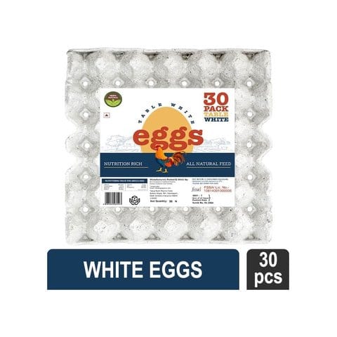 Table White Eggs - 30 Pieces Tray
